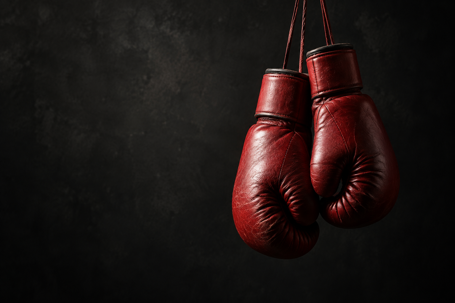 Guantes de boxeo rojos sobre un fondo oscuro; imagen conceptual